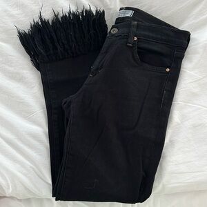 Principle Denim Fringe Cropped Jeans
